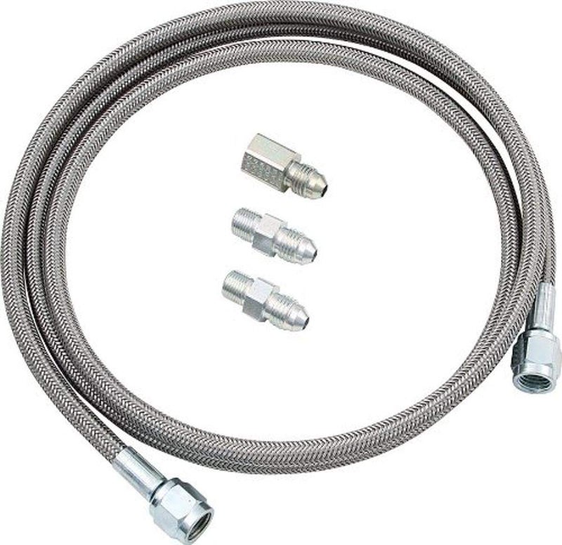 Allstar Performance Gauge Line Kit, 4 AN, 72 in Long, 4 AN Female to 4 AN Female, Fittings Included, PTFE, Braided Stainless, Mechanical Pressure Gauges, Kit
